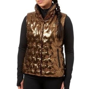 The North Face Puffer Down Vest Winter Holladown Crop Copper Women's Size XS